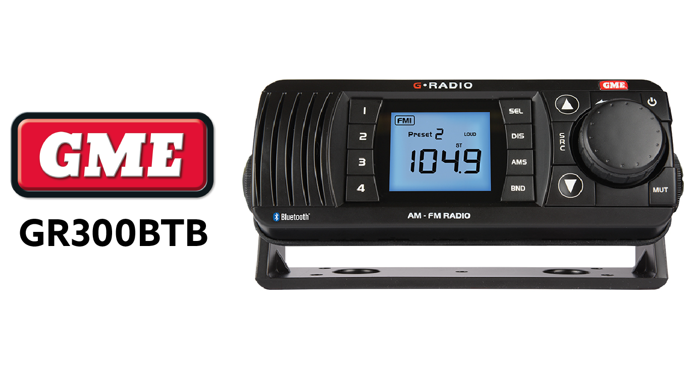 GR300BTB AM/FM Marine Radio with Bluetooth Black